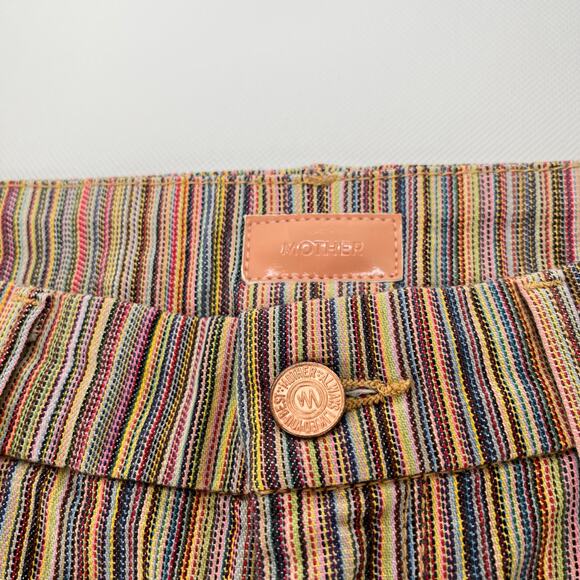 Mother The Looker Crop High Meadow Stripe Jeans Pants Striped Sz 27 - Picture 6 of 14